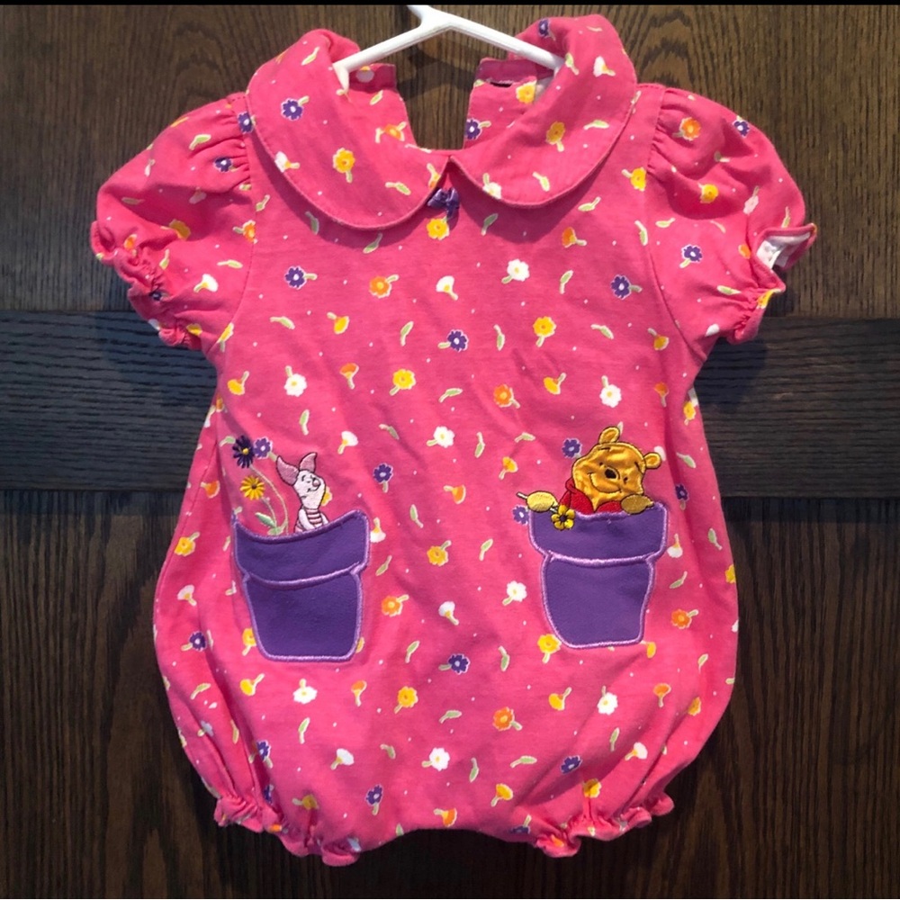 Vintage Pooh and piglet bubble romper 3/6m Winnie the Pooh 100 acre woods